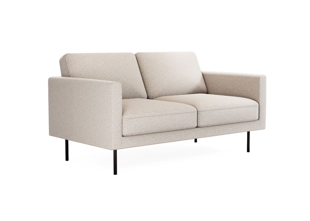 WS Lola 2 Seater Sofa Grey Front Angle Metal